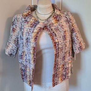 Bill blass sz12 boatneck jacket nwt multi print